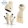 3pcs womens winter scarf set