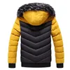 Mężczyźni Winter Parkas Grube Ciepłe Fur Kołnierz Kurtka Z Kapturem Płaszcz Jesień Brand Znosić Moda Casual Wodoodporna Parka 211214