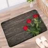 Коврики для ванны швейцар винтаж старая деревянная доска в ванной комнате коврик роза роза цветочная геометрия полосатый коврик для коврика.