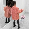 Casaco para menina cor sólida meninas s Outerwear macio algodão crianças outono inverno roupas crianças 6 8 10 12 14 210527