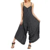 Kvinnors Jumpsuits Rompers Women Plus Size Stripe Jumpsuit Strappy V Neck Loose Romper Ladies Backless Summer Wide Ben #yj