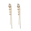Trendy Elegant Erstellt Große Simulierte Perle Lange Ohrringe Perlen String Aussage Tropfen Ohrringe Für Frauen Hochzeit Party Geschenk
