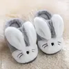 Vinter och höst Barnens bomullsskor Plush Boys 'Character Dra Cartoon Rabbit Warm Home Tofflor Inomhus Barnens hem Föräldrar och barnskor