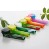 Silicone Smoking Hand Pipe with Metal Bowl and Silicone Cap 85mm Portable for Dry Herb