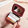 Up Bag With Mirror Make For Women Cosmetic Pouch Organizer Storage Case Tiny Lip Sticks Box Lipstick Pocket Bags 202211