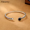 bracelete de cuff de prata esterlina