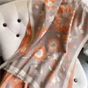 Scarves Winter Cashmere Scarf Women Flower Shawls Fashion Pashmina Thick Warm Wraps Female Geometric Print Blanket 22