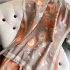 Foulards hiver cachemire écharpe femmes fleur châles mode Pashmina épais chaud enveloppes femme géométrique impression couverture 22