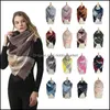 Szaliki Okładki Kapelusze, Rękawiczki Moda Aessories Kobieta Klatki Klatkowe Dziewczyny Lattice Szal Szal Zimowy Siatka Klasyczny Kwadratowy Tassel Check Scar Scarf N