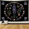 Mode Psychedelic Starry Sky Tapestries 150 * 130cm Fantasi Tryckt Växt Mushroom Galaxy Space Wall Tapestry Heminredning