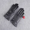 Vingerloze handschoenen luxueuze vrouwen meisje zwart leer winter super warme kasjmier buiten fietsen motorfiets #1116 a2 #