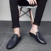 Mannen Zomer Mode Koe Split Casual Muilezels Mannelijke Ademend Halve Loafer Slippers Comfy Soft Mocassins Flat Slip-on Lederen Sandaal