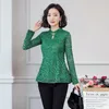 Solid Long Sleeve Lace Blouse Women Tops Plus Size Casual O-neck Pullover Shirt Female Clothes Chemisier Femme 7950 50 210508