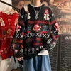 Chandails pour hommes chandail de noël moche tricot hiver Couples Harajuku O cou vêtements hommes pull surdimensionné pour hommes