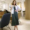 Yaz Moda Ekose Örme Elbise kadın Seksi Kolsuz V Yaka Yelek A-Line Ofis Bayan Zarif Uzun 210506