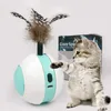 Smart interaktiv färgstark ledd självroterande vokalisera med och fjäder usb uppladdningsbar kattkattunge leksak