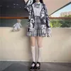 패션 - Qweek 일본어 하라주쿠 애니메이션 까마귀 헨타이 지퍼 위로 패션 스웨터 여성 카와이 스웨터 한국 긴 소매 탑스