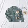 Outono Bebê Bebê Meninos Teddy Bear Sweater Cardigans Crianças Roupas de Algodão Criança Meninos Longa-manga V-pescoço Jumper Jumper Knitwear Casaco Tops Y1024