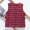 Damska Ciepła Kamizelka Wiosna Lekkie Wyściełane Kurtki Ultralight Winter Light Quilted Coats Puffer Woman Down Lady Duck 210923