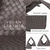 SC -märke Vegan Leather Hobo Bag Handmade Woven Casual Female Handbag Big Capacity Patchwork Zipper Women Axel Väskor 2110263905902