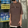 T-shirts surdimensionnés Chemises Hip Hop Ripped Distressed Graffiti Lettres T-shirts Streetwear Harajuku Manches courtes Tops Casual 210602