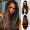 #360 Copper Red Orange Lace Front Wigs Synthetic Glueless Long Straight Free Part Half Hand Tied Replacement Synthetics lacefront wig