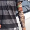 Cool Mixed 100%Nylon Elastic Fake Temporary Tattoo Sleeve Designs Body Art Full Arm Stockings Tatoo For Cool Men Women