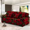 Rose Flowers Stof-Proof Sofa Cover Stretch Corner Couch Covers 1/2/3/4 Seater Wasbare slipcovers voor Woonkamer Decor 211207