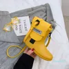 Bolso de hombro para mujer Diseño de botas de lluvia de moda Textura suave de silicona Teléfono móvil de moda mini bandolera Pequeño cumpleaños exquisito Navidad