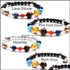 Koralikowe, Strands Jewelrycolorf Yoga Fashion Explosion Galaxy Solar Układ Słoneczny Osiem planet Bracelets Satelitarne gwiazdy Naturalne kamienie mężczyźni i Wome