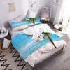 Bedding Sets Blue Sky And White Clouds Duvet Cover Set Beach Landscape 3D Painting Home Textile Art Style Luxury