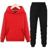 Heren trainingspak 2 stuk effen hoodie sets mannelijke straatkleding groothandel ropa hombre trui met outfits broek broek pak 210916