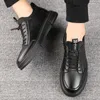 5 cm Winda Skórzane buty Mężczyźni Casual Trampki Misalwa White Black Stylowe buty podnoszące wysokość wzrost 211014