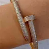 2021 Luxury 18k Gold Printed Copper Snake Screw Bangle Armband Gold Plated Diamond Women Nail Armband9172068