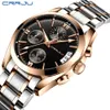 CRRJU Creative Design Chronograph Sport Mens Watches Fashion Brand Military Waterproof Quartz Watch Clock Relogio Masculino 210517