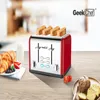Toaster 4 Dilim Ekmek Makinesi, Geek Şef Paslanmaz Çelik Ekstra Geniş Yuvası Tost, Bağel Kontrol Panelleri ve Defrost / İptal İşlevi (Kırmızı)