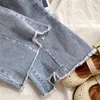 女の子の夏のシルム薄いデニムフレアパンツ1-7年韓国風子供ファッションカジュアルジーンズ210615