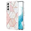 Flor Rosa Mármore Macio Macio IMD TPU Capas para Samsung Nota 20 A03S 166 A73 5G A33 A53 A13 S22 Ultra Plus Bling Golden Line Chromed Geométrica Stone Geométrica Pedra Rock Covers