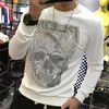 Herren Hoodies Herren Sweatshirts 2022 Classic Drilling Skull Lässiger Hip Hop Hoodie Hochwertiger Slim Design Pullover