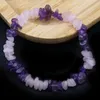 Strand pärlstav strängar naturliga stenarmband 18 cm semi-ädelstenar rose kvarts Amethysts charm tillbehör födelsedag kvinnor gåva raym22