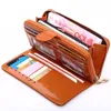 Carteiras 11 cores 2021 Moda Leather Ladies Wallet Solid Solid Vintage Long Women Bolsa