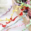 Декоративные цветы венки 2pcs натуральный джут -шпагат мешковина лента лента лента лента с искусственными листьями льняная струна веревка домашняя вечеринка