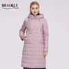 Miegofce Spring Jacket H-formad design knä längd Hög reversibel slider kappa för kvinnor står krage parka 210910