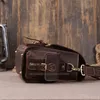 Aktentas Vintage Mannen Crazy Horse Mode Hight Kwaliteit Camera 100% Lederen Schouder Crossbody Bag Camera Case