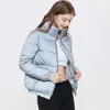 Fluorescent Clothes Night Women Winter Reflective Jacket Female Puffer Jackets Loose Streetwear Warm Luminous Coat AS262 210819