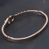 Stainless Steel Handcuff Bracelet Rose Gold for Women Hand Cuff Bracelets Bangle Zircon Jewelry Men Hip Hop Rock Friend Couple Q0717