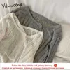 Yitimuceng Irregular T Shirts Woman Oversize Cardigan Tees Unicolor Grey White Tops Summer Korean Fashion Casual Tshirts 210601
