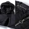 Down Jacket Mäns Höst Vinter Down Jacka av trenden med förtjockning Män Coat Knä-längd Down Jacket Hat Avtagbar 211206