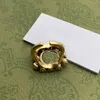 خواتم مصممة للسيدات على الموضة بأحرف ديموند مجوهرات فاخرة G Gold Love Ring Engagement Gifts Party Wedding Earrings 22030301R