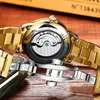 Mężczyźni Automatyczny Zegarek Mechaniczny Złoty Moda Wodoodporna Chińska Smok Dial Sport Stainless Steel Fashion Wristwatch